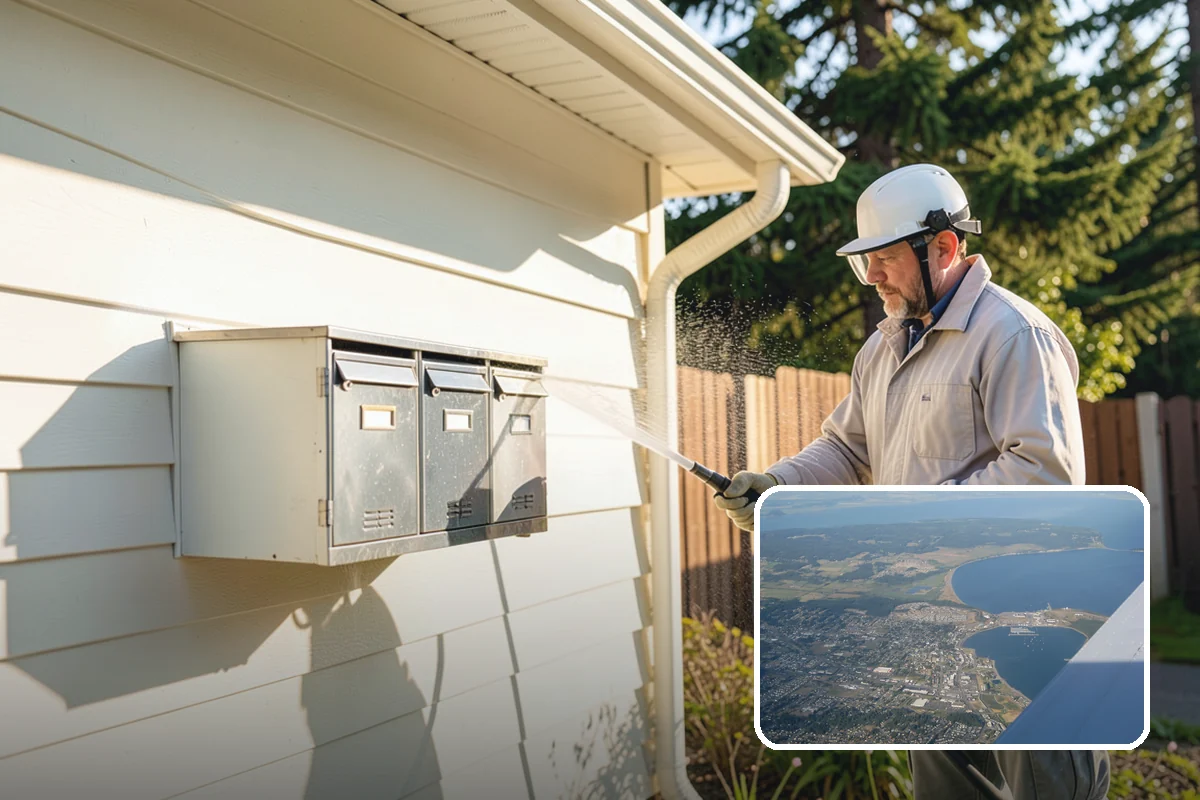 Spring Exterior Cleaning in Oak Harbor, Island County, WA - Removes the algae and pollen that accumulate over a soggy Washington winter