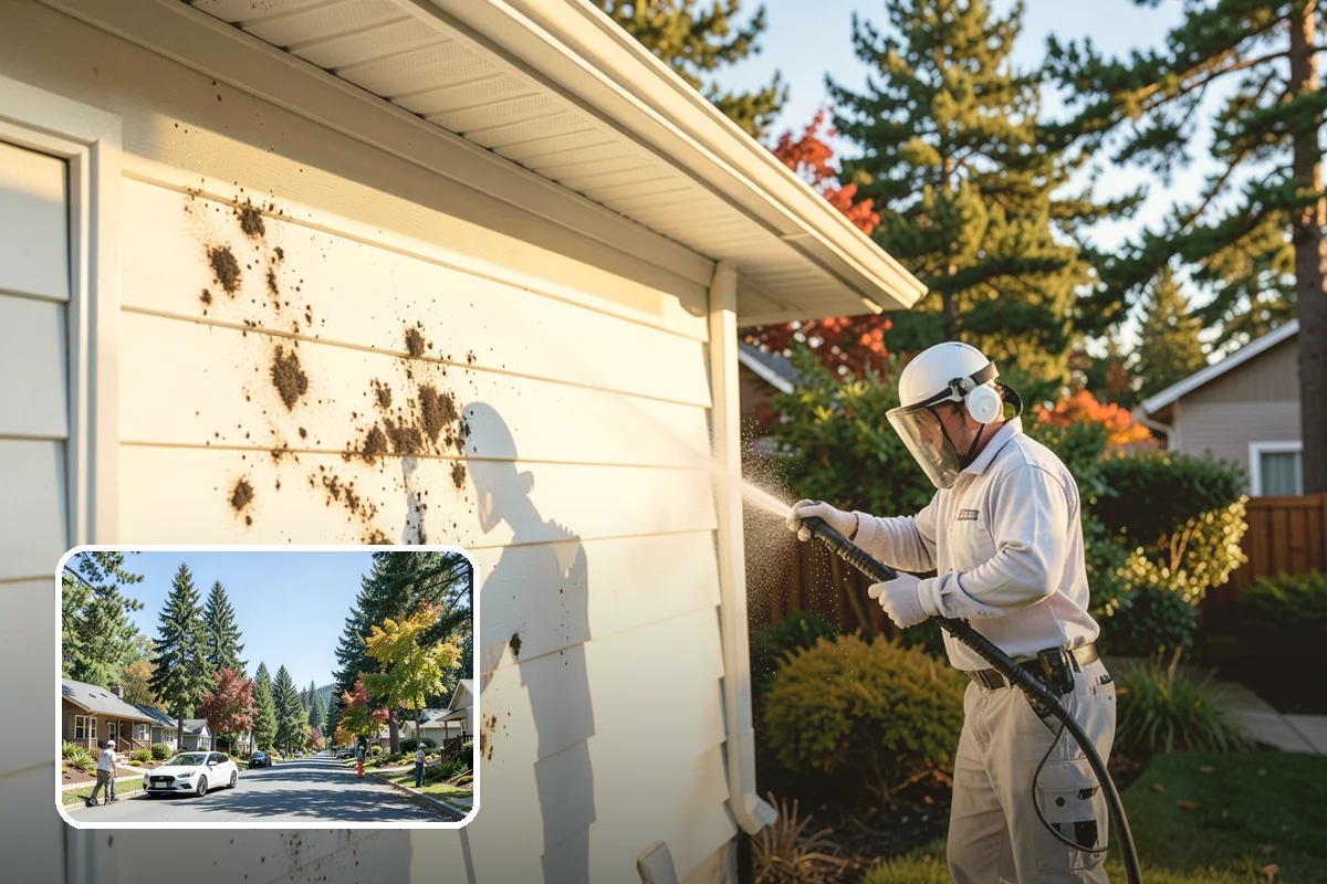 Spring Exterior Cleaning in Orting, Pierce County, WA - Removes the algae and pollen that accumulate over a soggy Washington winter