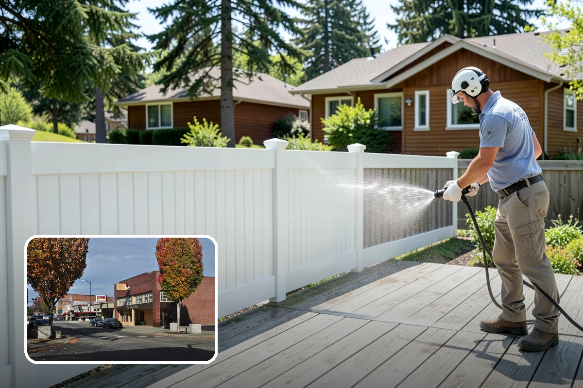 Spring Exterior Cleaning in Puyallup, Pierce County, WA - Removes the algae and pollen that accumulate over a soggy Washington winter
