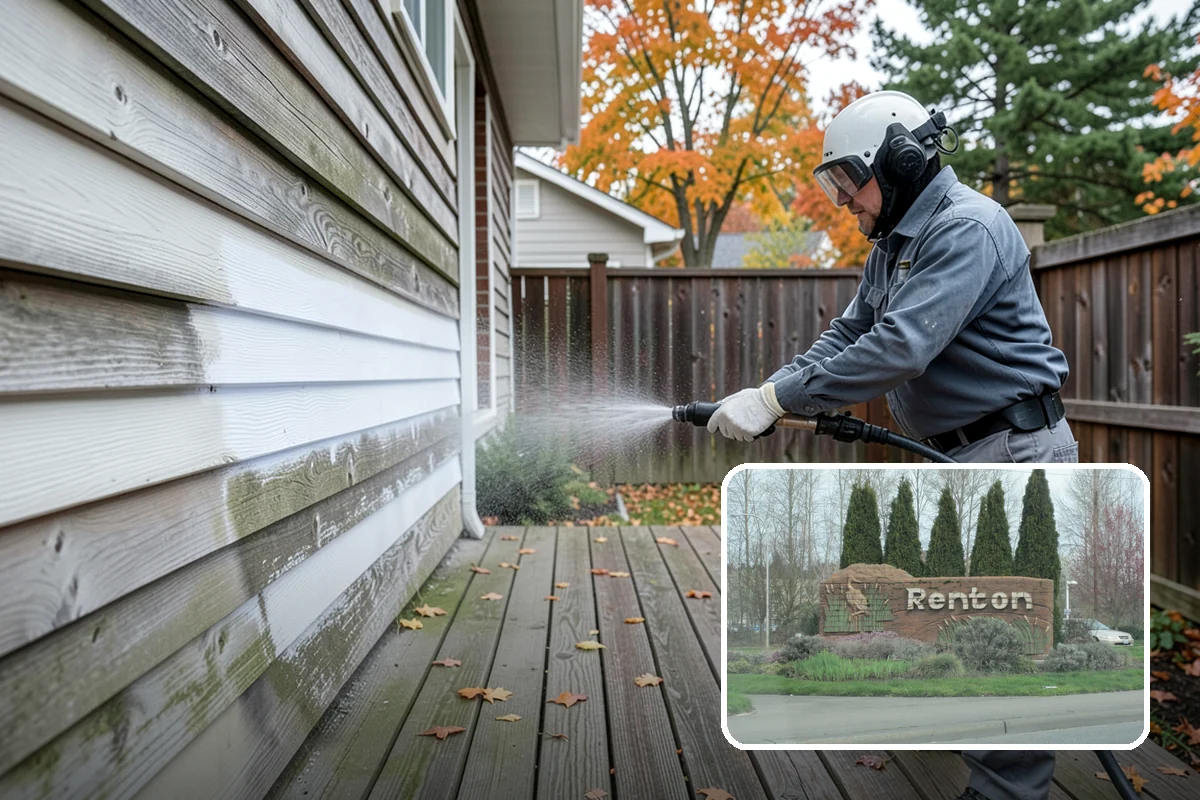 Spring Exterior Cleaning in Renton, King County, WA - Removes the algae and pollen that accumulate over a soggy Washington winter