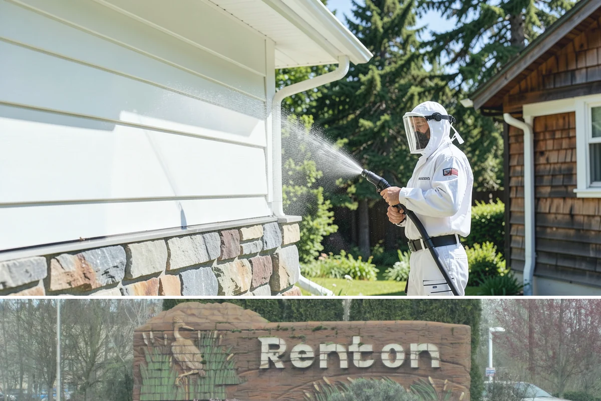 Spring Exterior Cleaning in Renton, King County, WA - Late March through May is ideal, once the heavy rains ease but before summer sun locks winter growth into the surface.