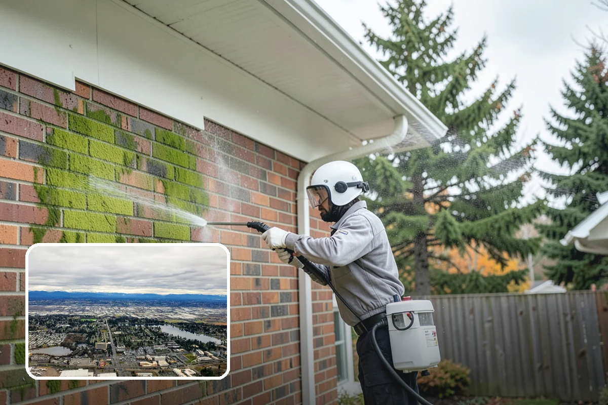 Spring Exterior Cleaning in SeaTac, King County, WA - Removes the algae and pollen that accumulate over a soggy Washington winter