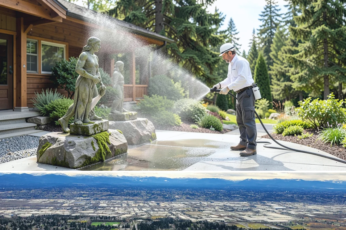 Spring Exterior Cleaning in SeaTac, King County, WA - Late March through May is ideal, once the heavy rains ease but before summer sun locks winter growth into the surface.
