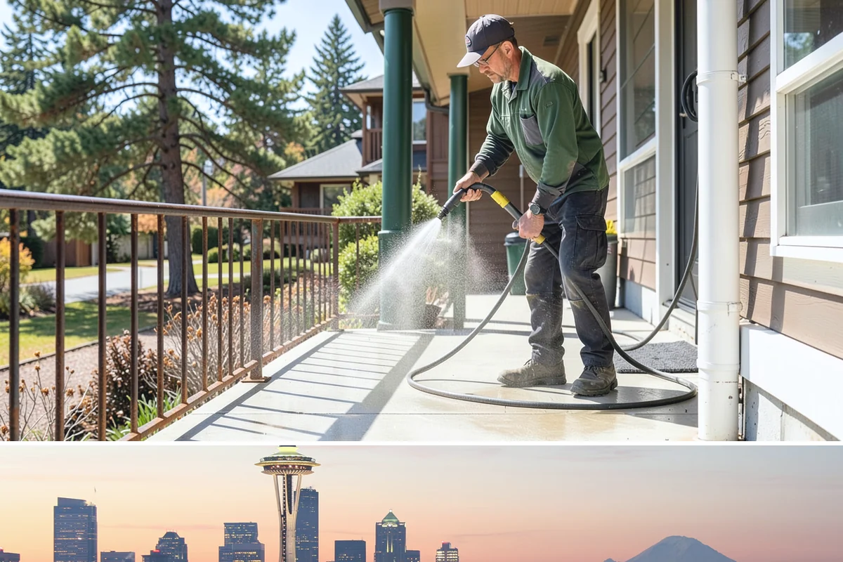 Spring Exterior Cleaning in Seattle, King County, WA - Late March through May is ideal, once the heavy rains ease but before summer sun locks winter growth into the surface.