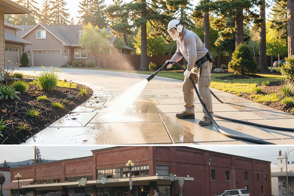 Spring Exterior Cleaning in Sedro-Woolley, Skagit County, WA - Late March through May is ideal, once the heavy rains ease but before summer sun locks winter growth into the surface.