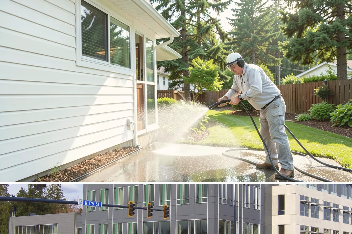 Spring Exterior Cleaning in Shoreline, King County, WA - Late March through May is ideal, once the heavy rains ease but before summer sun locks winter growth into the surface.