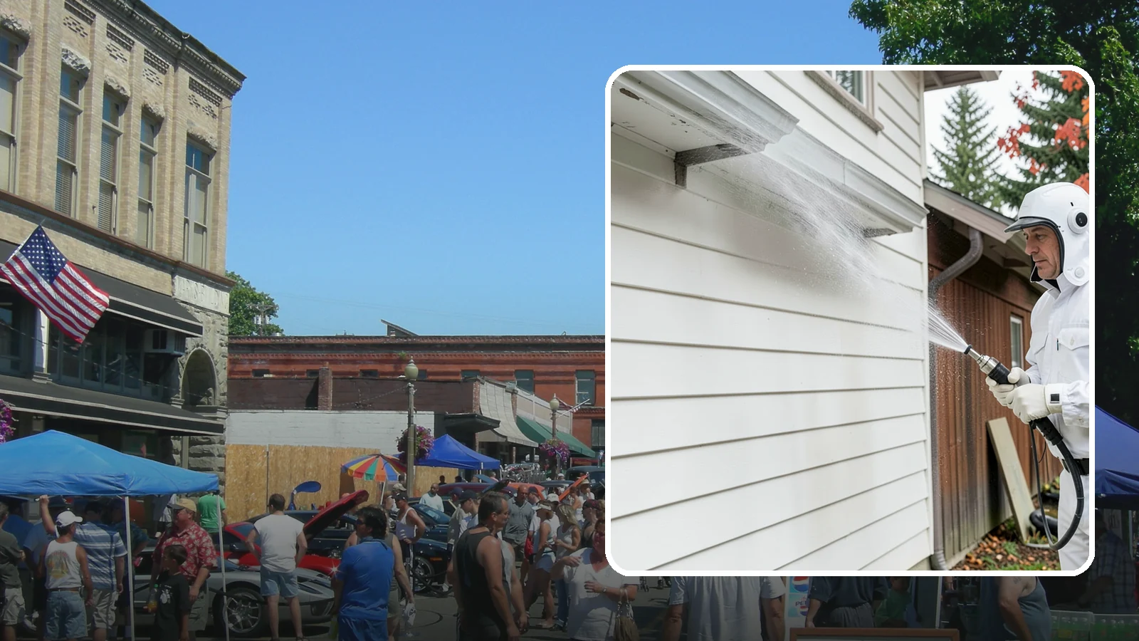 Spring Exterior Cleaning in Snohomish, Snohomish County, WA - A spring exterior cleaning clears away the green film and grime that build up on Washington homes through the long, wet...