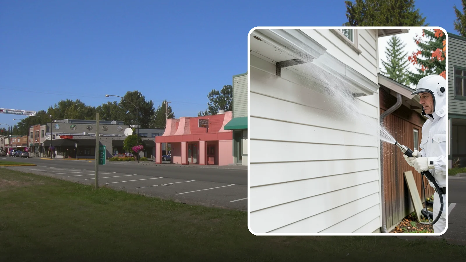 Spring Exterior Cleaning in Snoqualmie, King County, WA - A spring exterior cleaning clears away the green film and grime that build up on Washington homes through the long, wet...