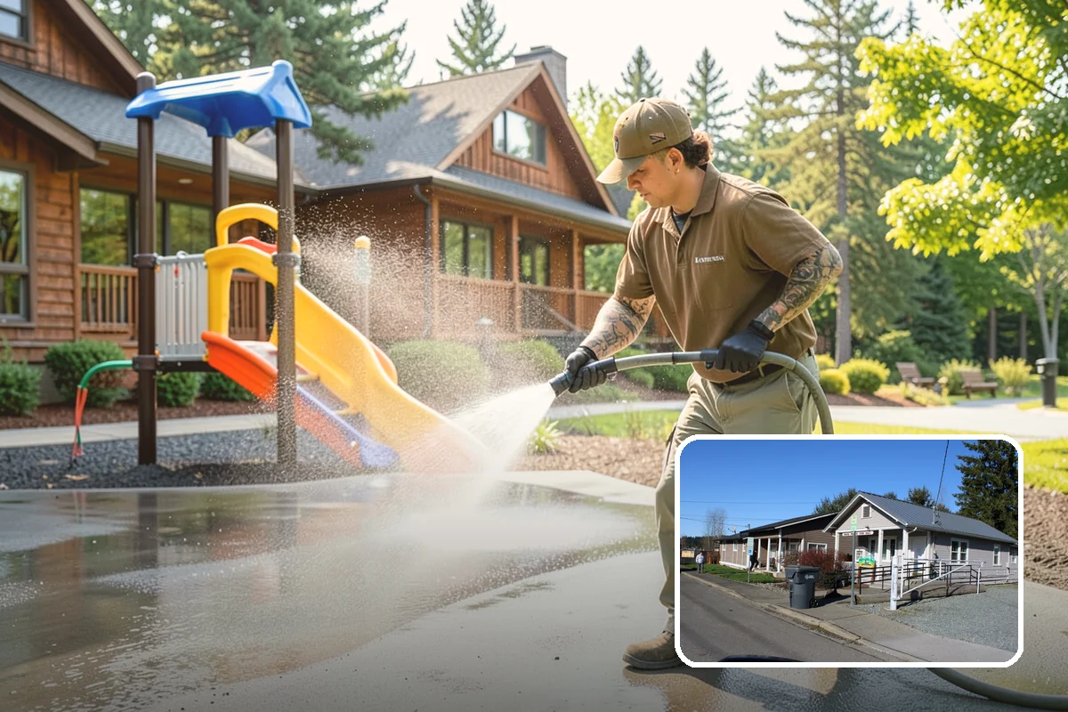 Spring Exterior Cleaning in South Prairie, Pierce County, WA - Removes the algae and pollen that accumulate over a soggy Washington winter