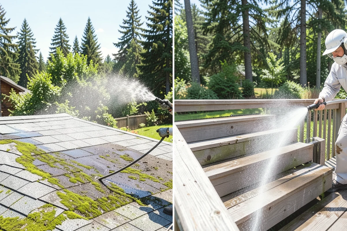 Spring Exterior Cleaning in Steilacoom, Pierce County, WA - Walk the property and identify shaded, growth-prone zones
