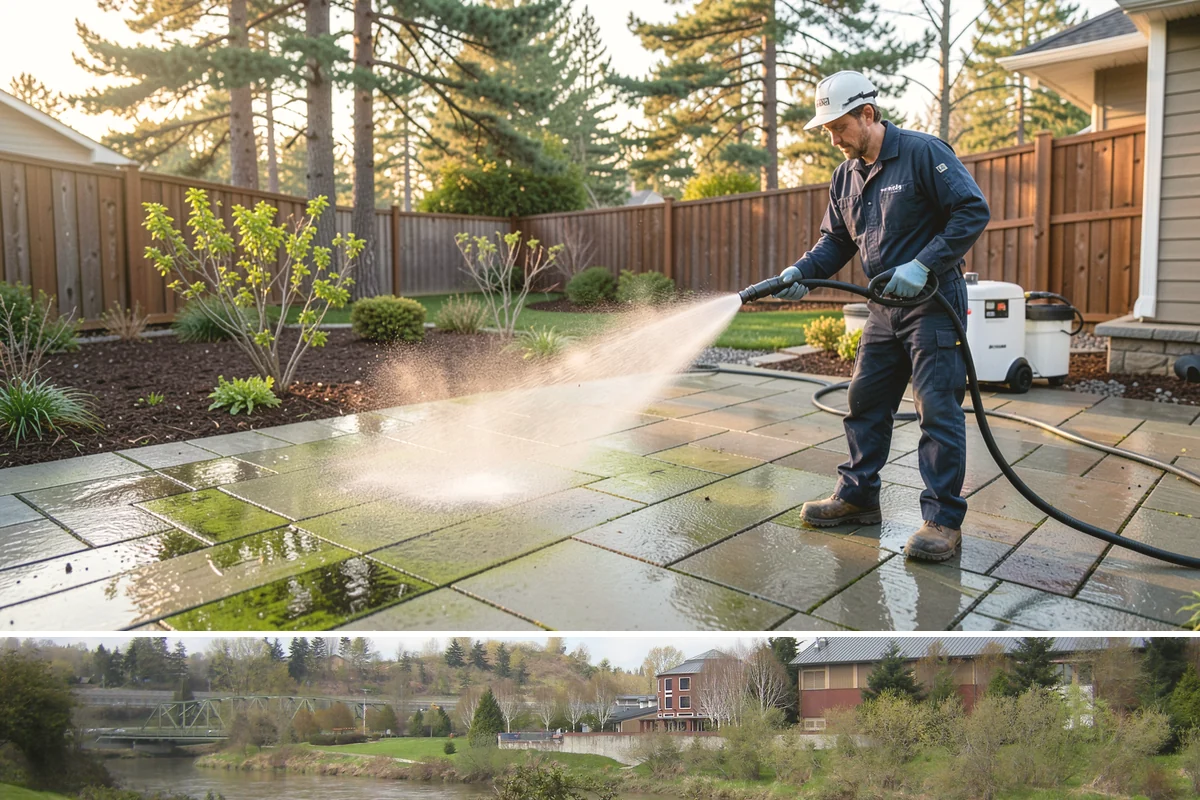 Spring Exterior Cleaning in Tukwila, King County, WA - Late March through May is ideal, once the heavy rains ease but before summer sun locks winter growth into the surface.