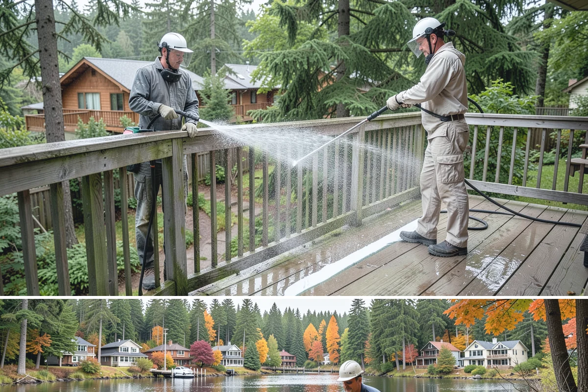 Stain Stripping in La Conner, Skagit County, WA - Ideal in the drier months so the stripped surface can dry fully before new stain or sealer is applied.