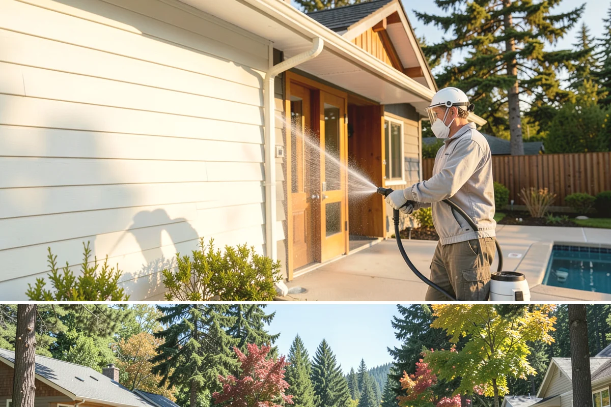 Stain Stripping in Orting, Pierce County, WA - Ideal in the drier months so the stripped surface can dry fully before new stain or sealer is applied.