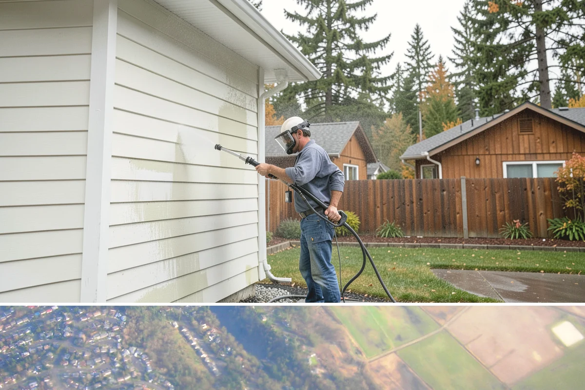 Stair Cleaning in Algona, King County, WA - Clean exterior stairs before the fall rains return to keep footing safe through winter.