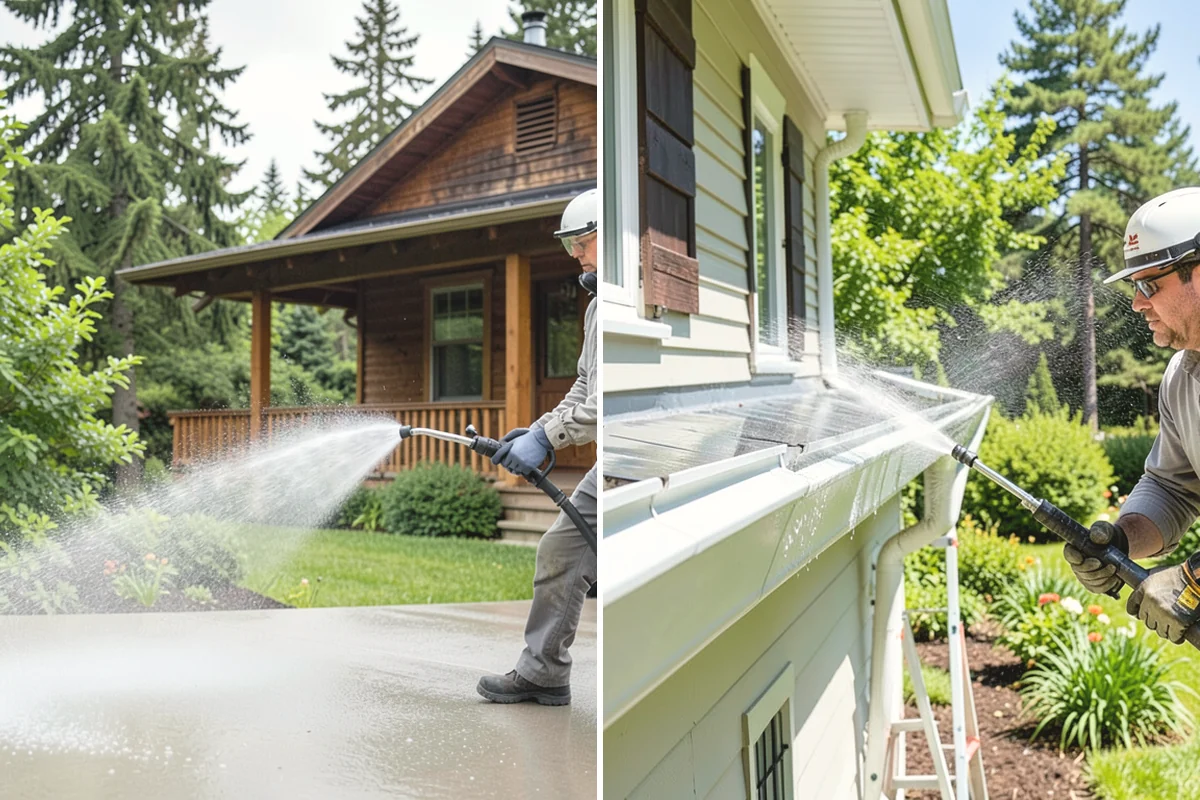 Stair Cleaning in Anacortes, Skagit County, WA - Clear debris and pre-treat treads and risers