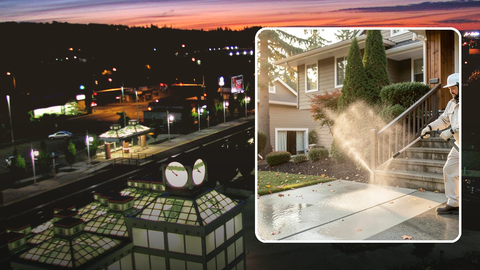 Stair Cleaning in Auburn, King County, WA - Clean exterior stairs to remove the slick moss layer that makes wet-weather steps dangerous.