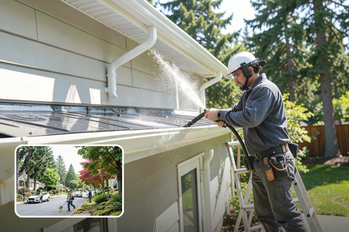 Stair Cleaning in Beaux Arts Village, King County, WA - Removes the slick growth that causes stair falls