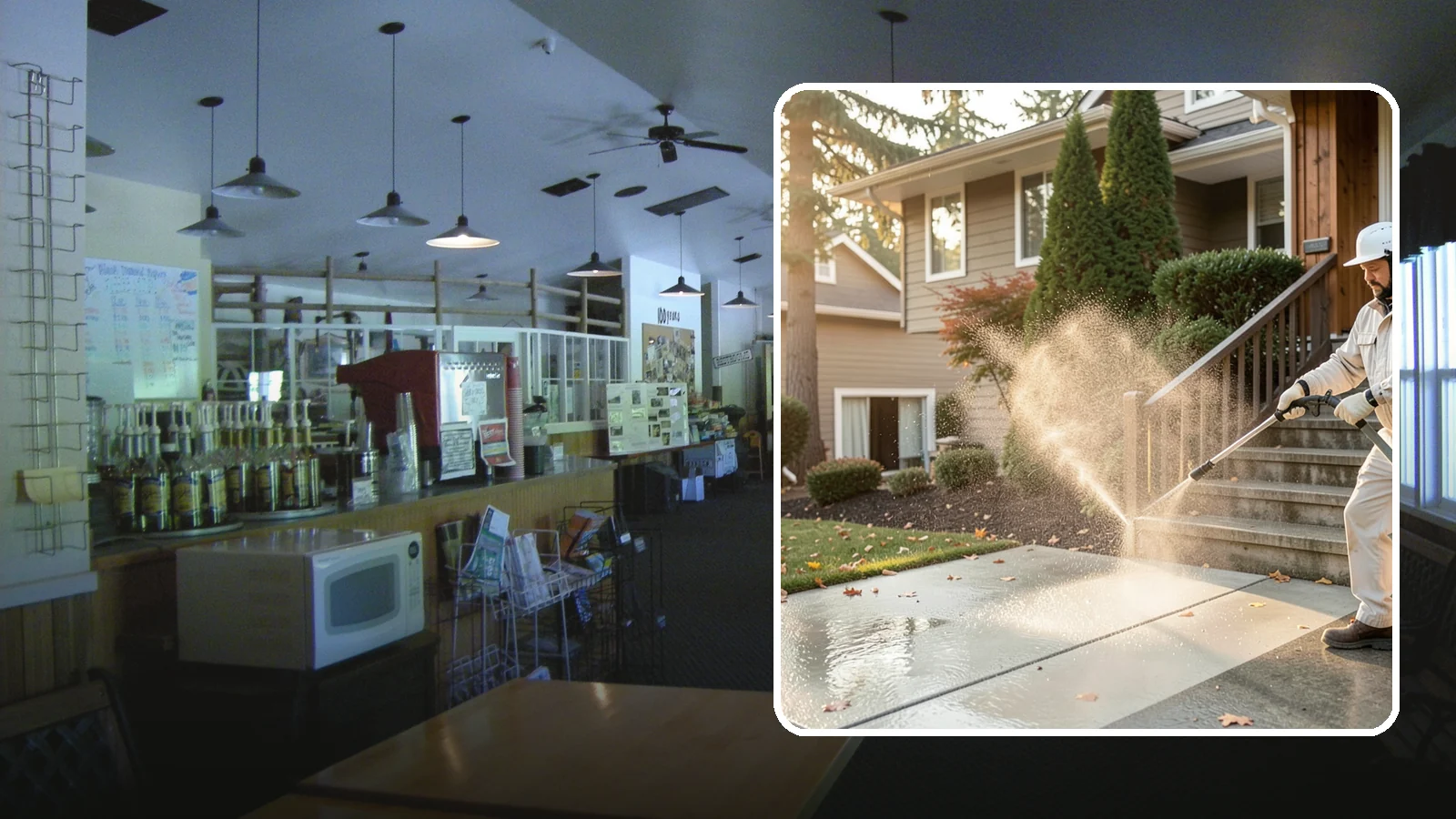 Stair Cleaning in Black Diamond, King County, WA - Clean exterior stairs to remove the slick moss layer that makes wet-weather steps dangerous.