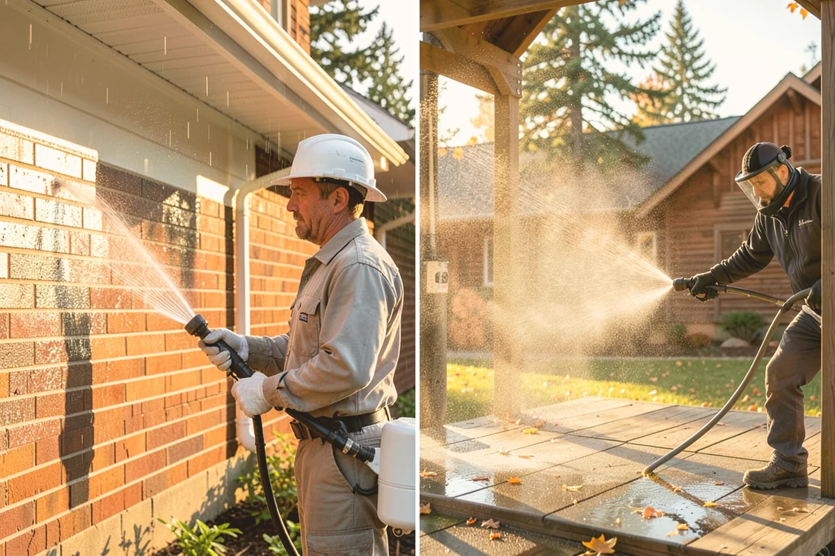 Stair Cleaning in Bothell, King County, WA - Clear debris and pre-treat treads and risers