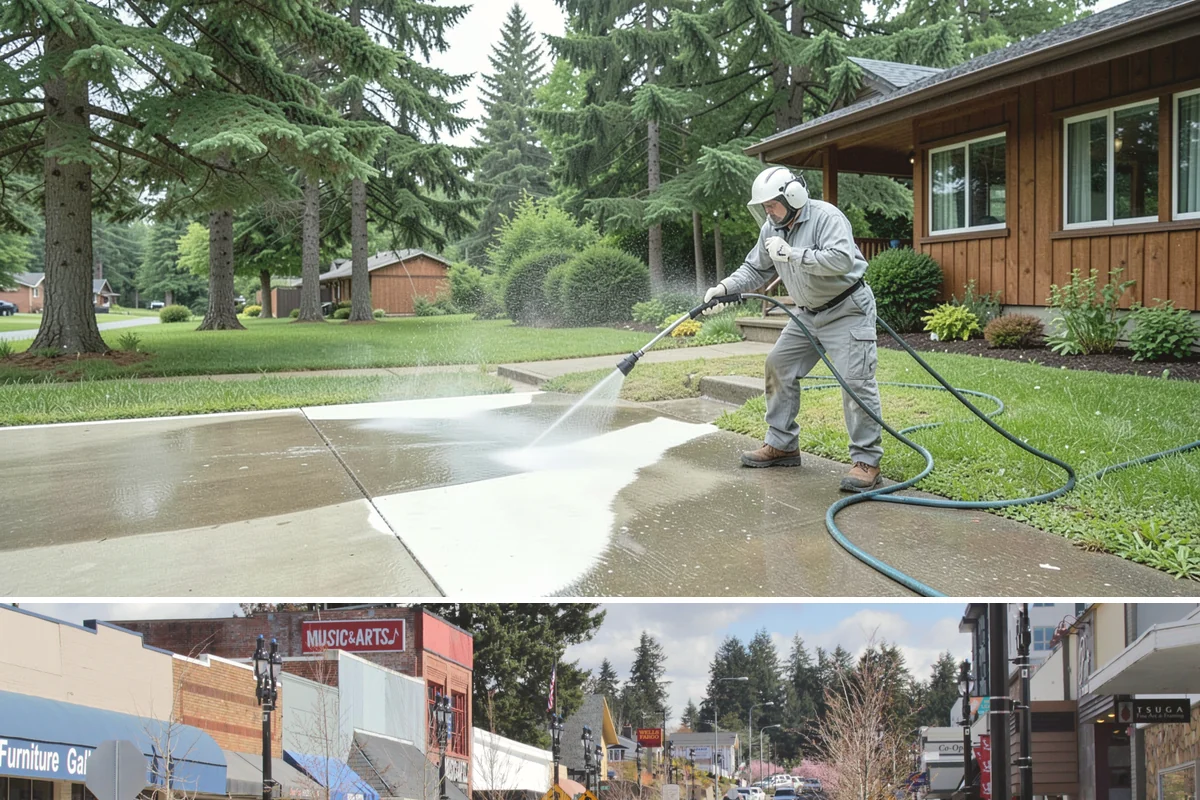 Stair Cleaning in Bothell, King County, WA - Clean exterior stairs before the fall rains return to keep footing safe through winter.