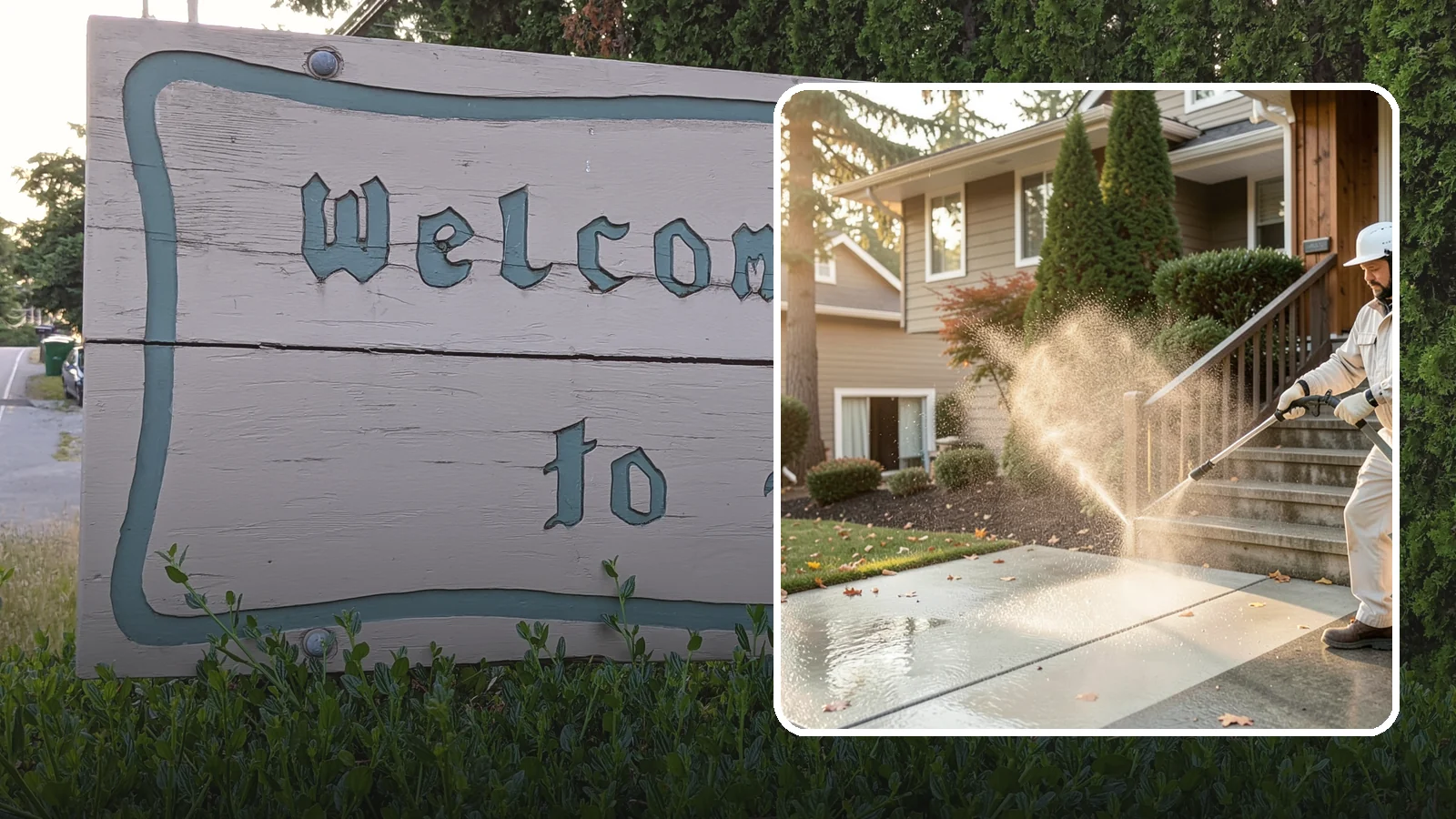 Stair Cleaning in Brier, Snohomish County, WA - Clean exterior stairs to remove the slick moss layer that makes wet-weather steps dangerous.