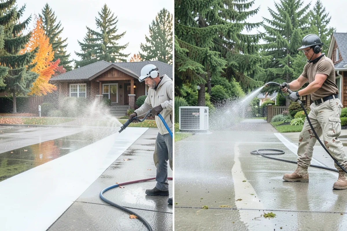 Stair Cleaning in Buckley, Pierce County, WA - Clear debris and pre-treat treads and risers