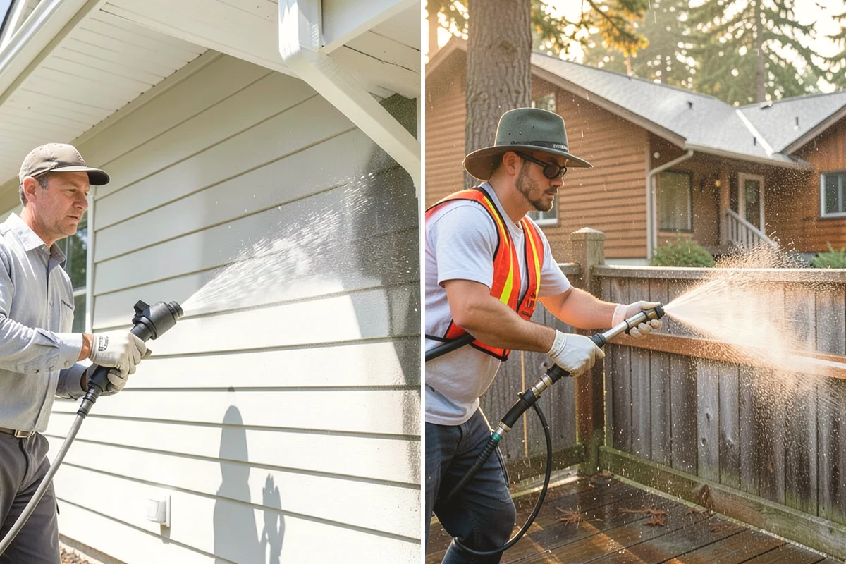 Stair Cleaning in Burien, King County, WA - Clear debris and pre-treat treads and risers