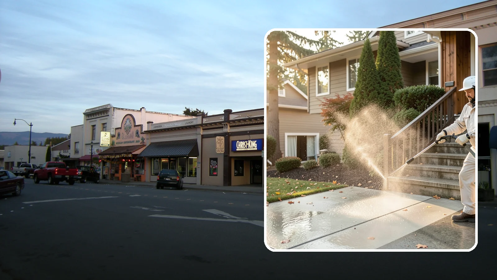 Stair Cleaning in Burlington, Skagit County, WA - Clean exterior stairs to remove the slick moss layer that makes wet-weather steps dangerous.