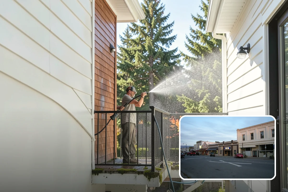 Stair Cleaning in Burlington, Skagit County, WA - Removes the slick growth that causes stair falls