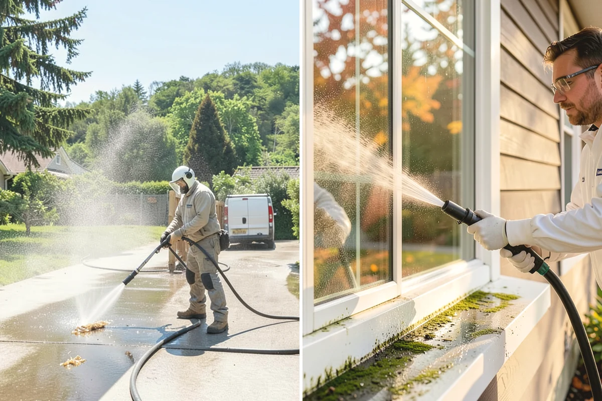 Stair Cleaning in Burlington, Skagit County, WA - Clear debris and pre-treat treads and risers