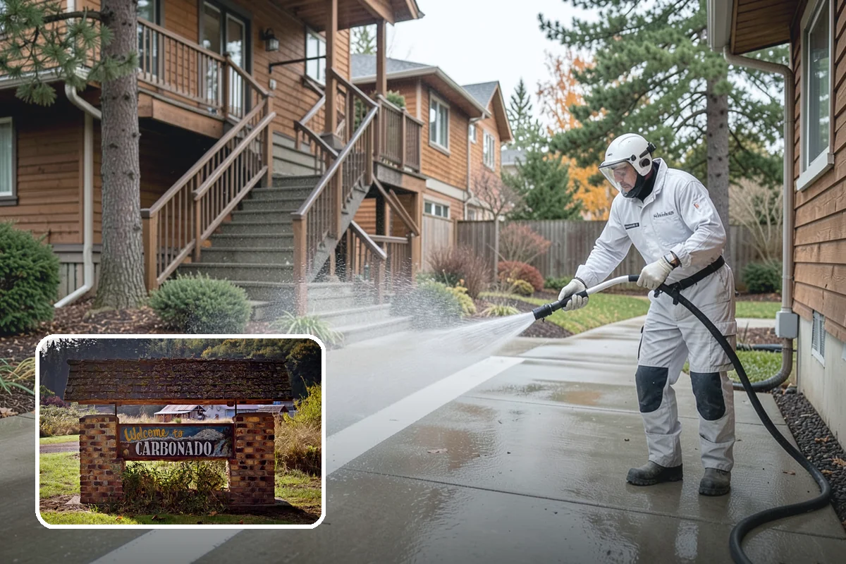 Stair Cleaning in Carbonado, Pierce County, WA - Removes the slick growth that causes stair falls