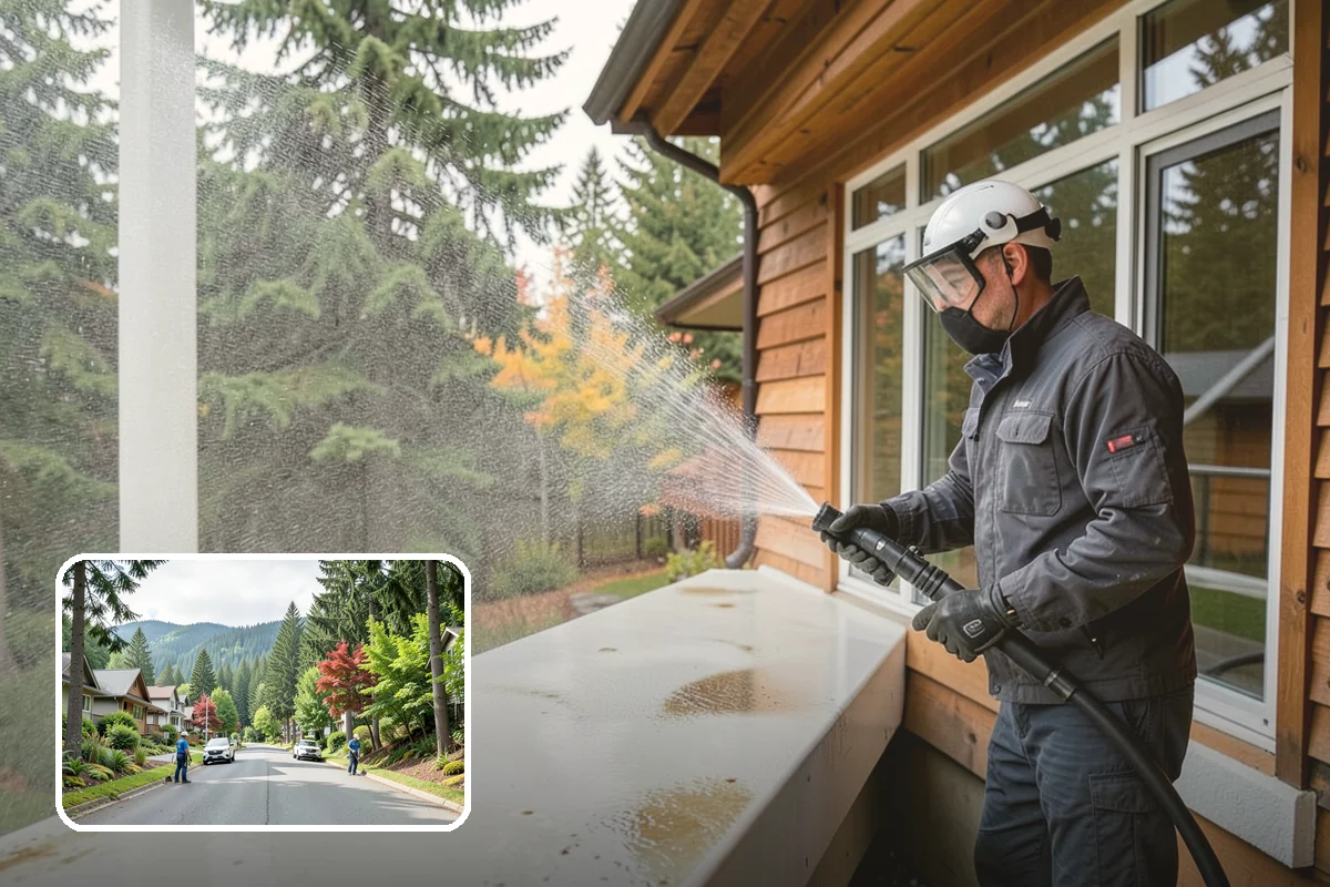 Stair Cleaning in Darrington, Snohomish County, WA - Removes the slick growth that causes stair falls