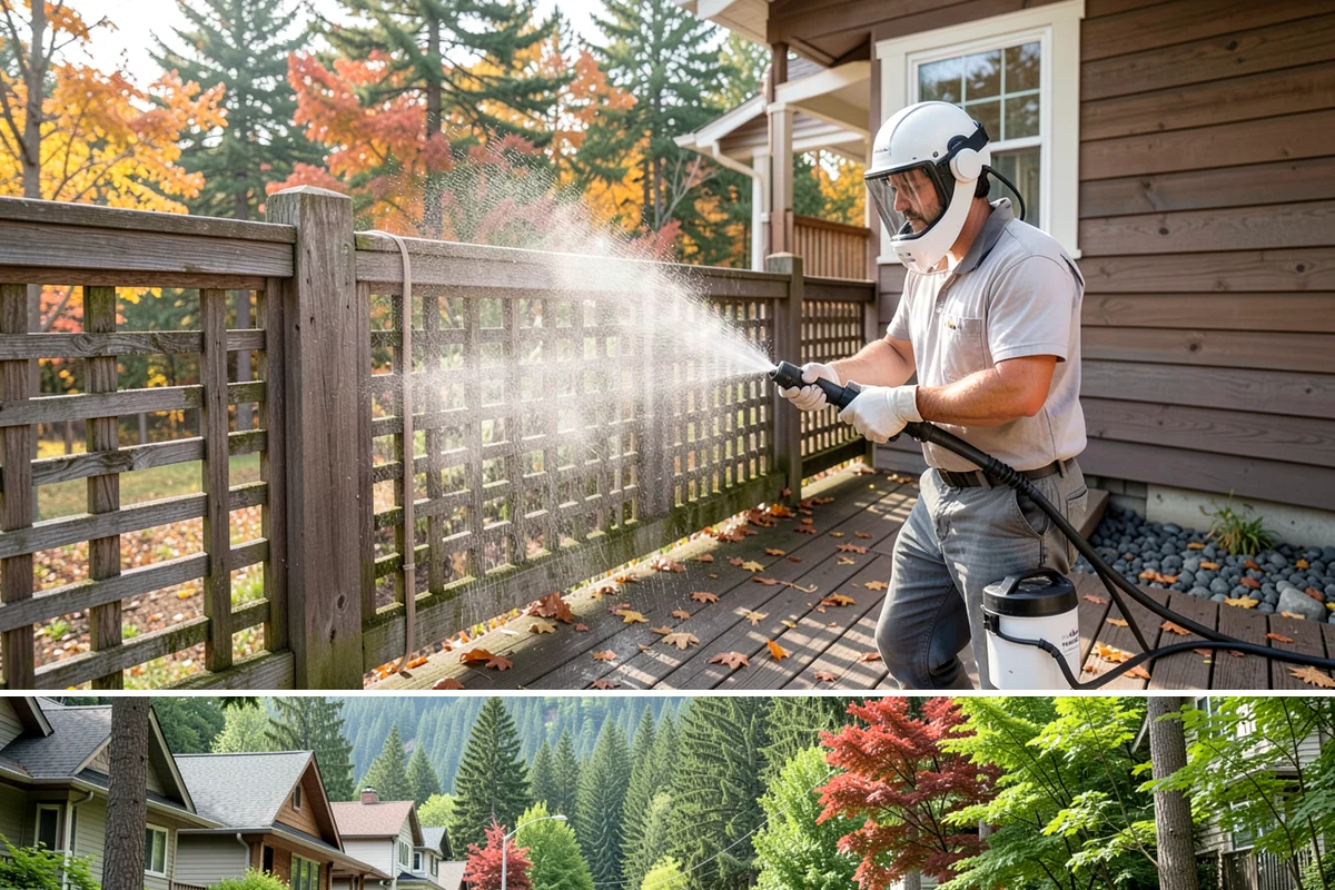 Stair Cleaning in Darrington, Snohomish County, WA - Clean exterior stairs before the fall rains return to keep footing safe through winter.