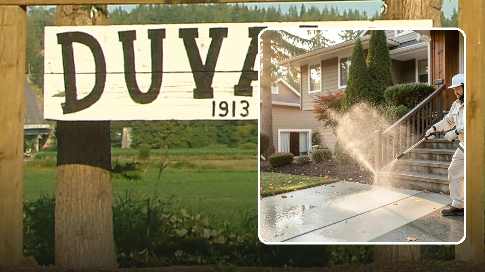 Stair Cleaning in Duvall, King County, WA - Clean exterior stairs to remove the slick moss layer that makes wet-weather steps dangerous.