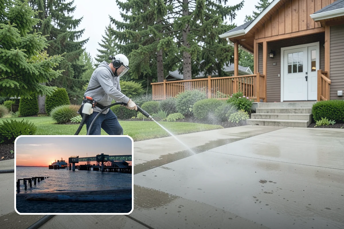 Stair Cleaning in Edmonds, Snohomish County, WA - Removes the slick growth that causes stair falls