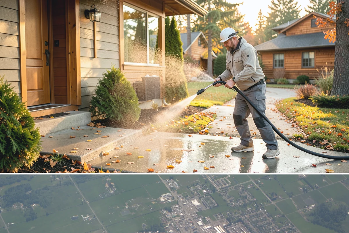 Stair Cleaning in Enumclaw, King County, WA - Clean exterior stairs before the fall rains return to keep footing safe through winter.