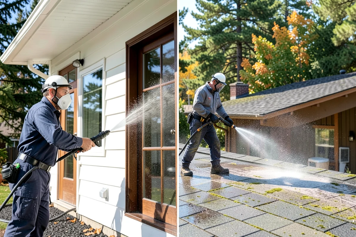 Stair Cleaning in Federal Way, King County, WA - Clear debris and pre-treat treads and risers