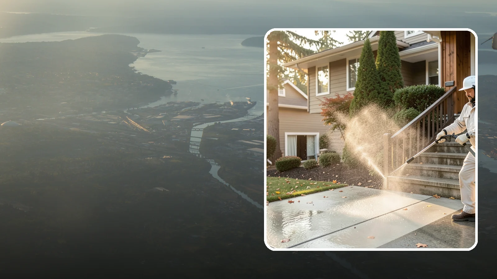 Stair Cleaning in Fife, Pierce County, WA - Clean exterior stairs to remove the slick moss layer that makes wet-weather steps dangerous.