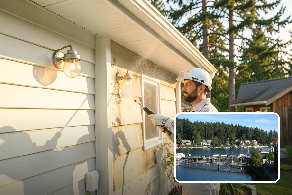 Stair Cleaning in Gig Harbor, Pierce County, WA - Removes the slick growth that causes stair falls