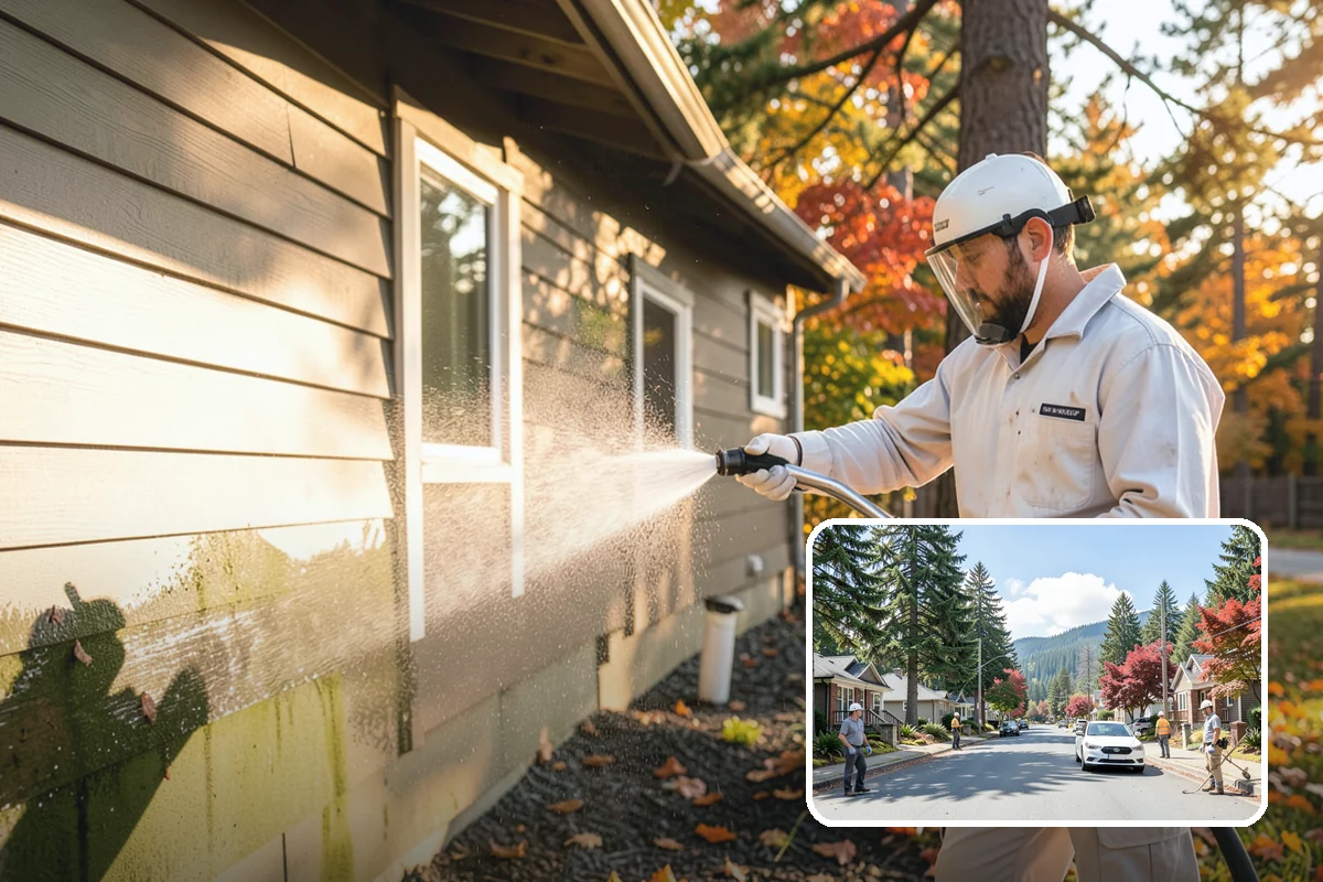 Stair Cleaning in Hunts Point, King County, WA - Removes the slick growth that causes stair falls
