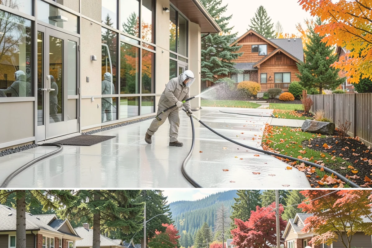 Stair Cleaning in Hunts Point, King County, WA - Clean exterior stairs before the fall rains return to keep footing safe through winter.