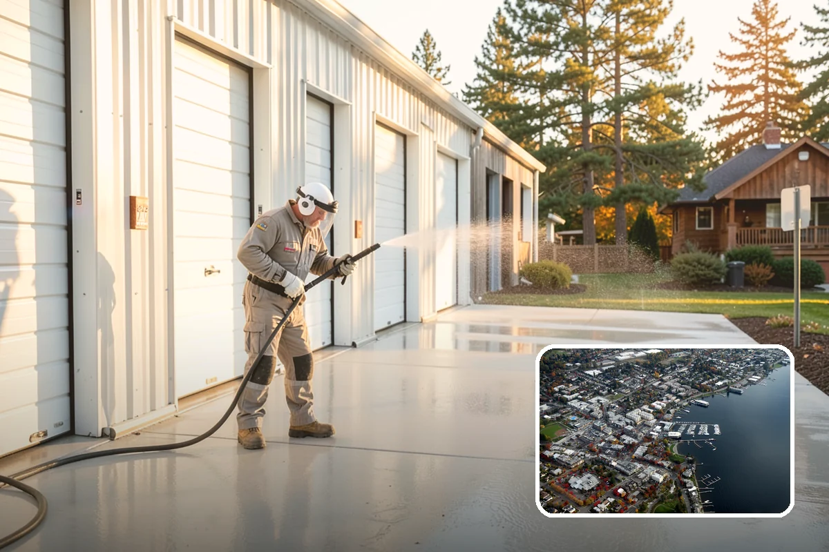 Stair Cleaning in Kirkland, King County, WA - Removes the slick growth that causes stair falls