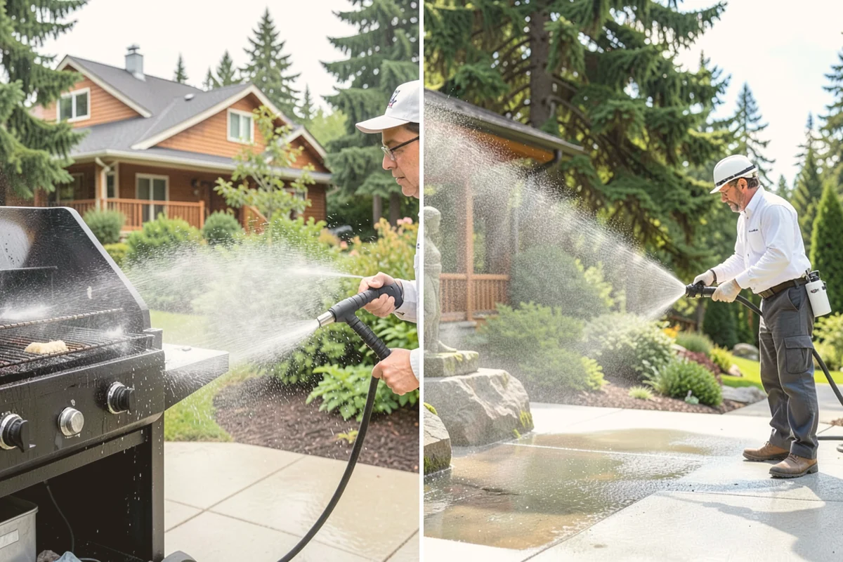 Stair Cleaning in Kirkland, King County, WA - Clear debris and pre-treat treads and risers