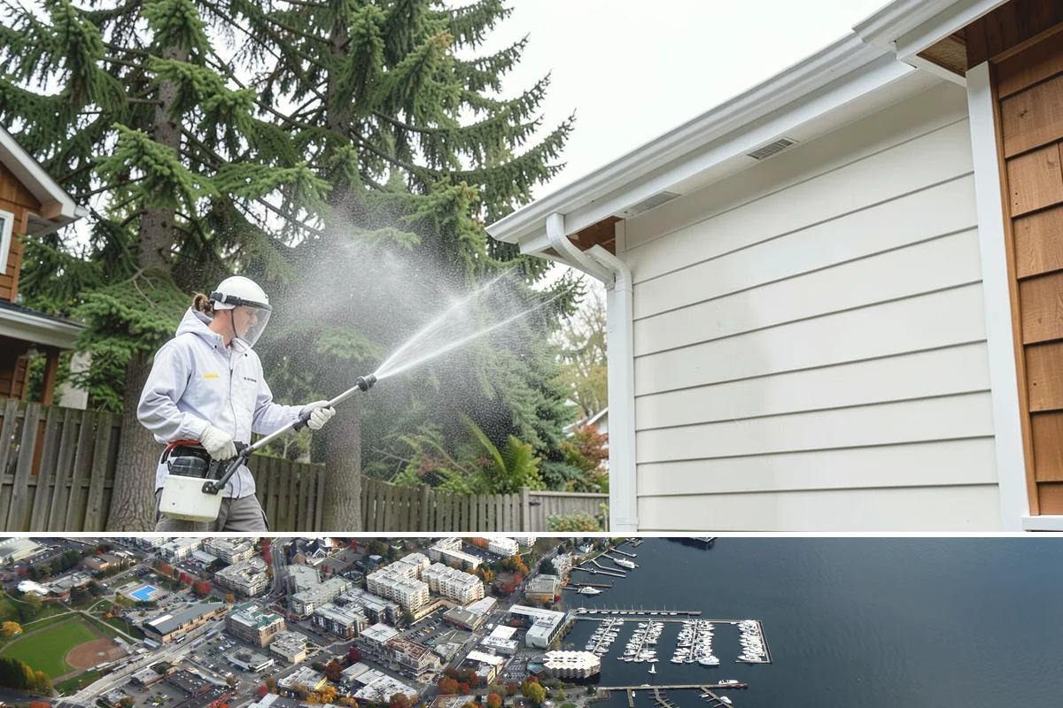 Stair Cleaning in Kirkland, King County, WA - Clean exterior stairs before the fall rains return to keep footing safe through winter.