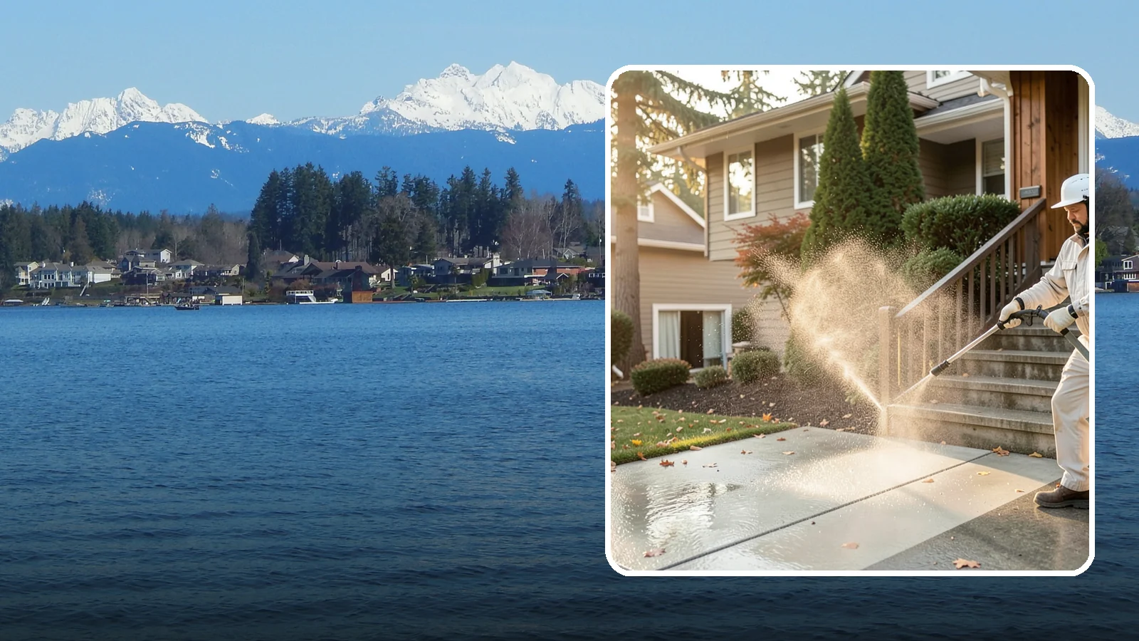 Stair Cleaning in Lake Stevens, Snohomish County, WA - Clean exterior stairs to remove the slick moss layer that makes wet-weather steps dangerous.