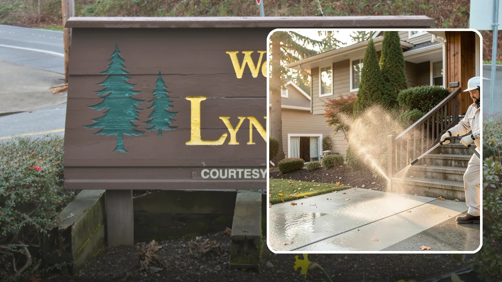 Stair Cleaning in Lynnwood, Snohomish County, WA - Clean exterior stairs to remove the slick moss layer that makes wet-weather steps dangerous.