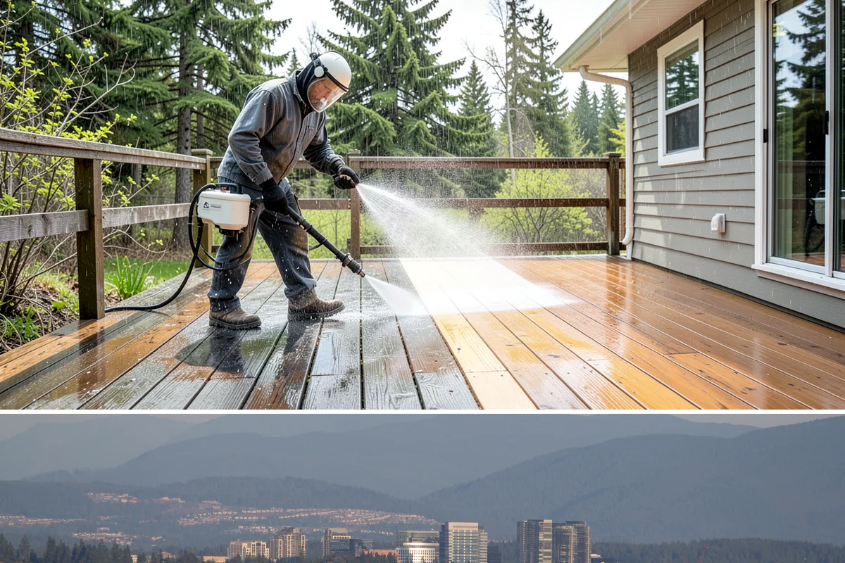 Stair Cleaning in Medina, King County, WA - Clean exterior stairs before the fall rains return to keep footing safe through winter.