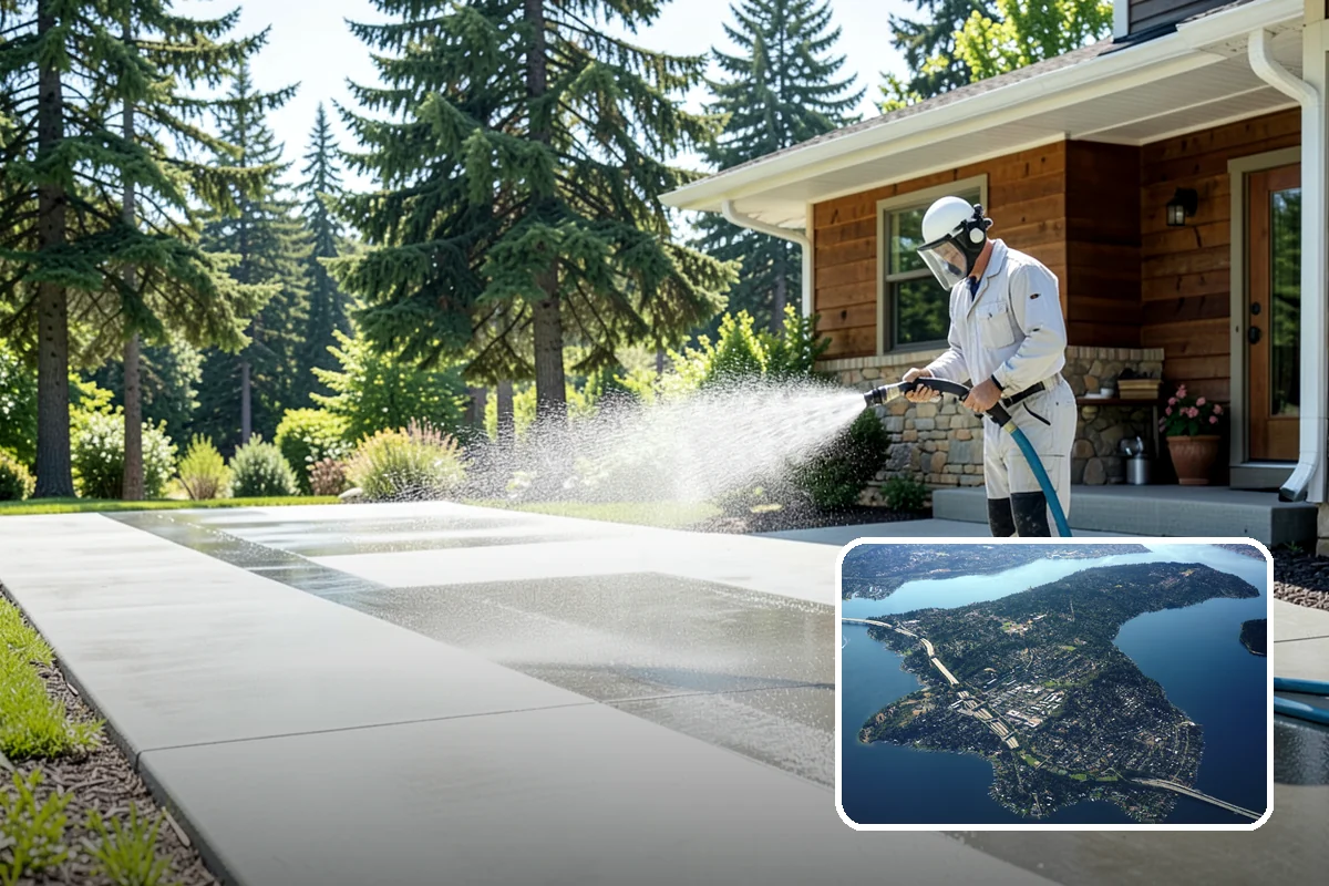 Stair Cleaning in Mercer Island, King County, WA - Removes the slick growth that causes stair falls