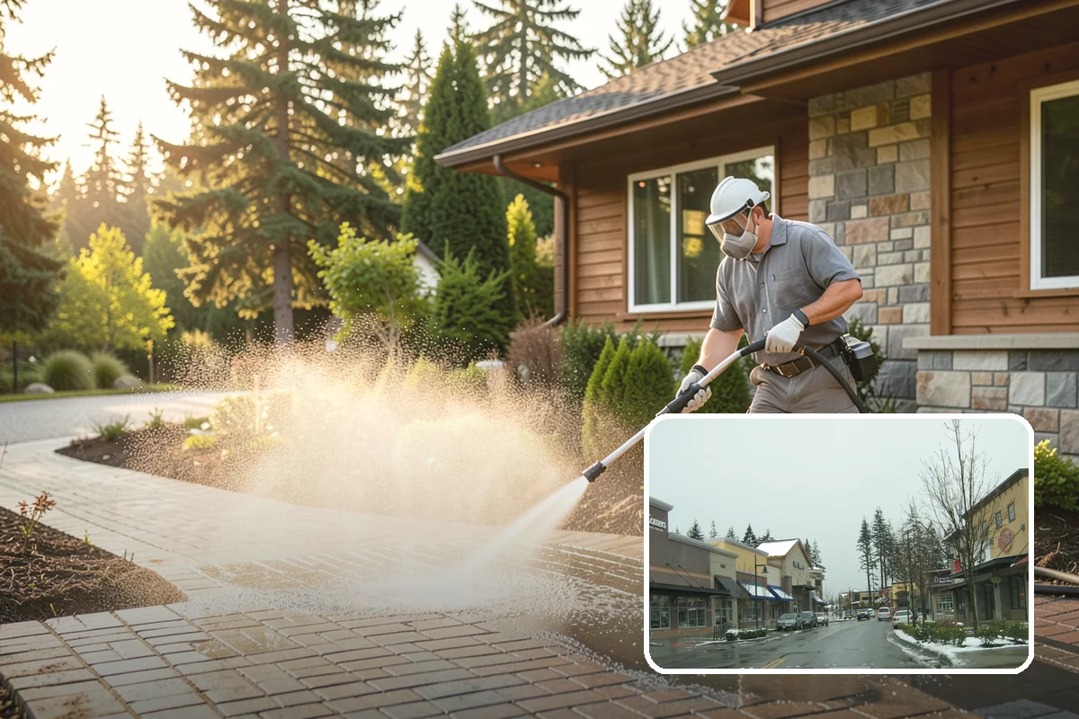 Stair Cleaning in Mill Creek, Snohomish County, WA - Removes the slick growth that causes stair falls