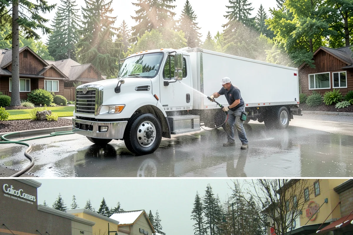 Stair Cleaning in Mill Creek, Snohomish County, WA - Clean exterior stairs before the fall rains return to keep footing safe through winter.